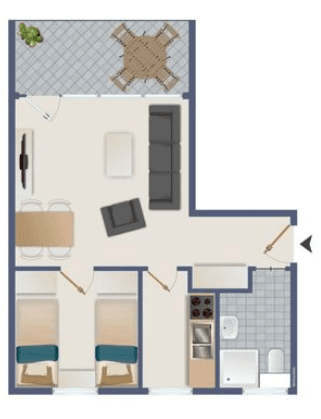 Predaj bytu 2-izbový 38 m², Friesenhörn 11, Wangerland, Dolné Sasko Predaj bytu 2-izbový 38 m², Friesenhörn 11, Wangerland, Dolné Sasko