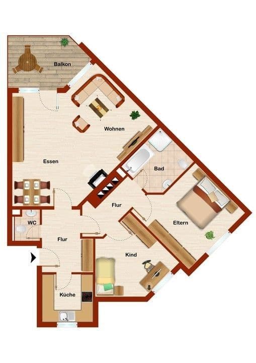 Prenájom bytu 3-izbový 83 m², Frankfurt am Main, Hesensko Prenájom bytu 3-izbový 83 m², Frankfurt am Main, Hesensko