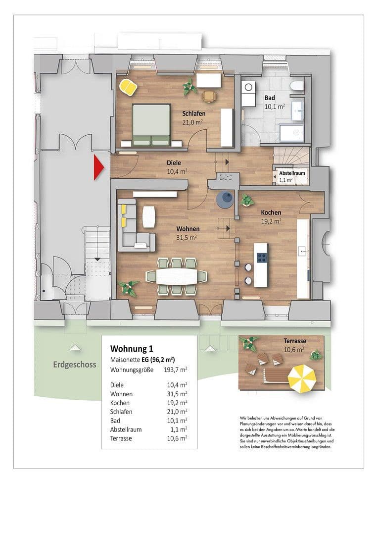 Prenájom bytu 5-izbový 194 m², Sickte, Dolné Sasko Prenájom bytu 5-izbový 194 m², Sickte, Dolné Sasko