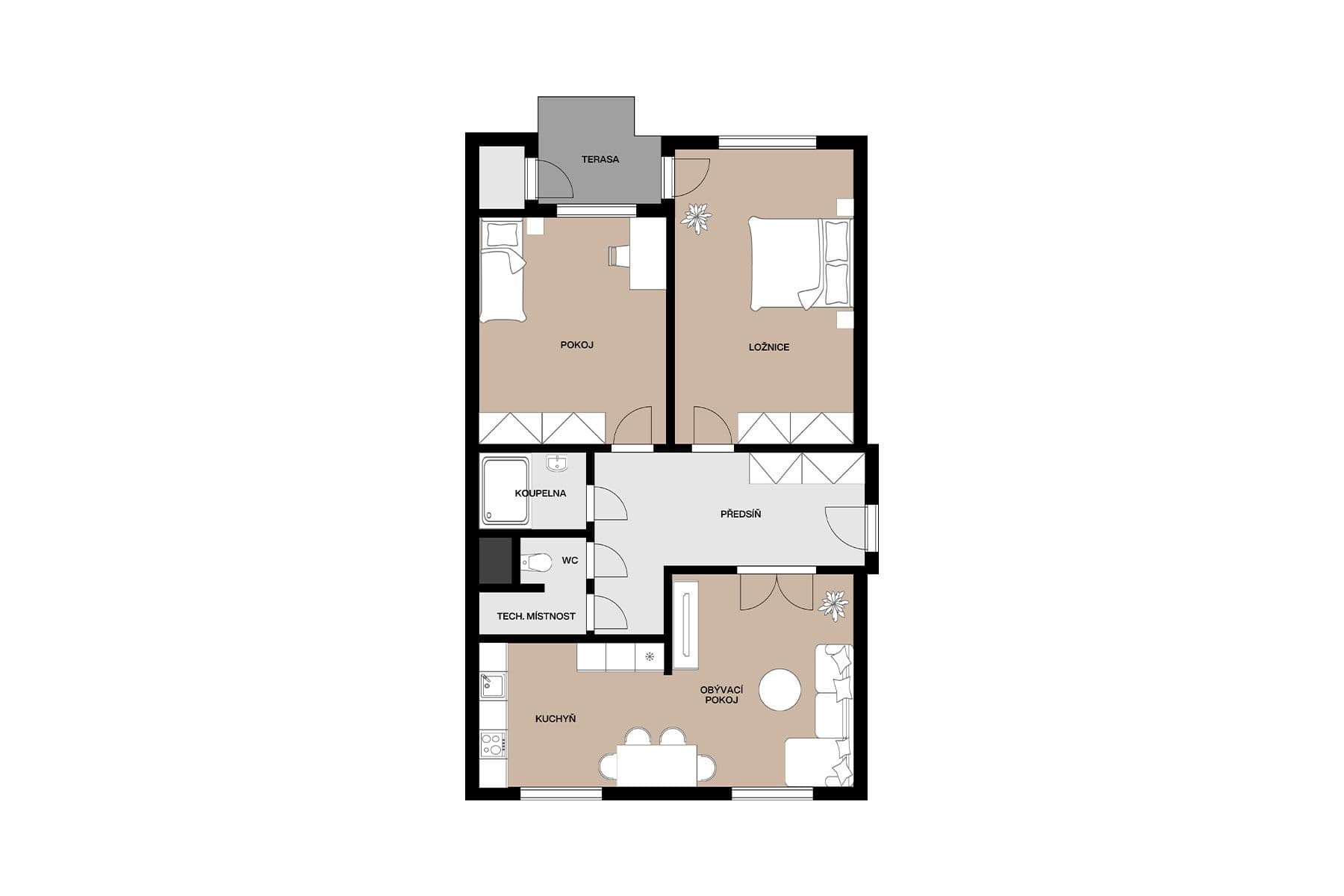 Predaj bytu 3-izbový 76 m², Biskupcova, Praha, Praha Predaj bytu 3-izbový 76 m², Biskupcova, Praha, Praha