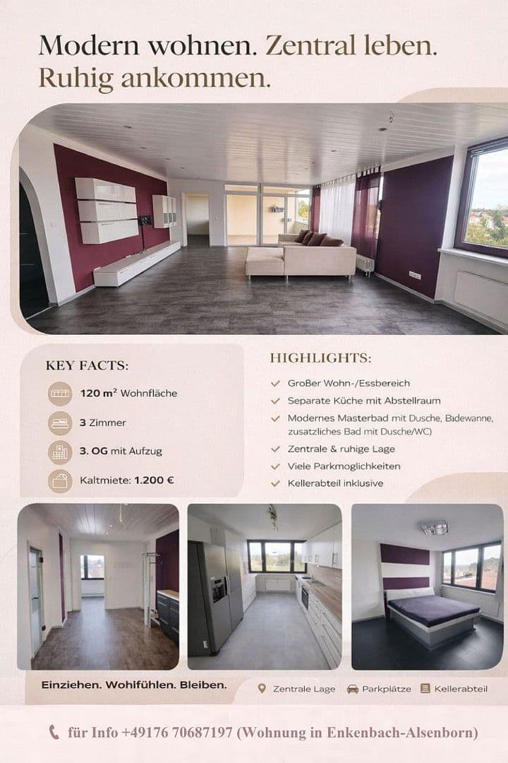 Prenájom bytu 3-izbový 120 m², Hochspeyerer Straße 2a, Enkenbach-Alsenborn, Porýnie-Falcko Prenájom bytu 3-izbový 120 m², Hochspeyerer Straße 2a, Enkenbach-Alsenborn, Porýnie-Falcko