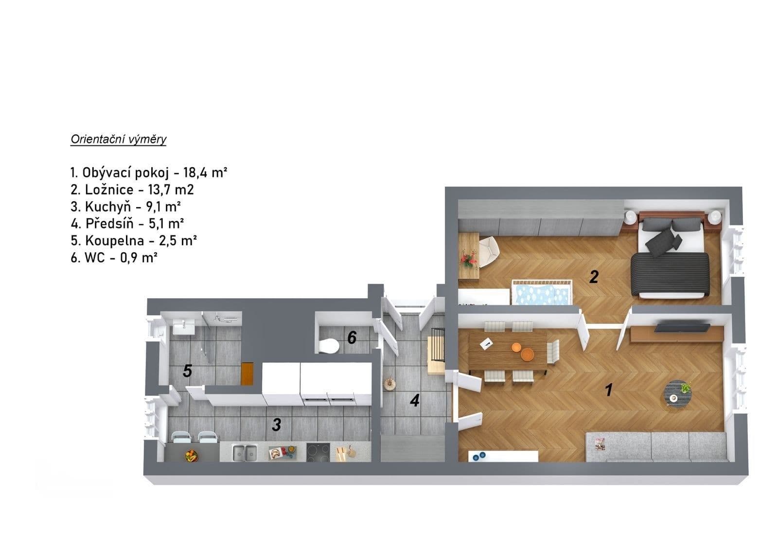 Prenájom bytu 2-izbový 51 m², Janovského, Praha, Praha Prenájom bytu 2-izbový 51 m², Janovského, Praha, Praha