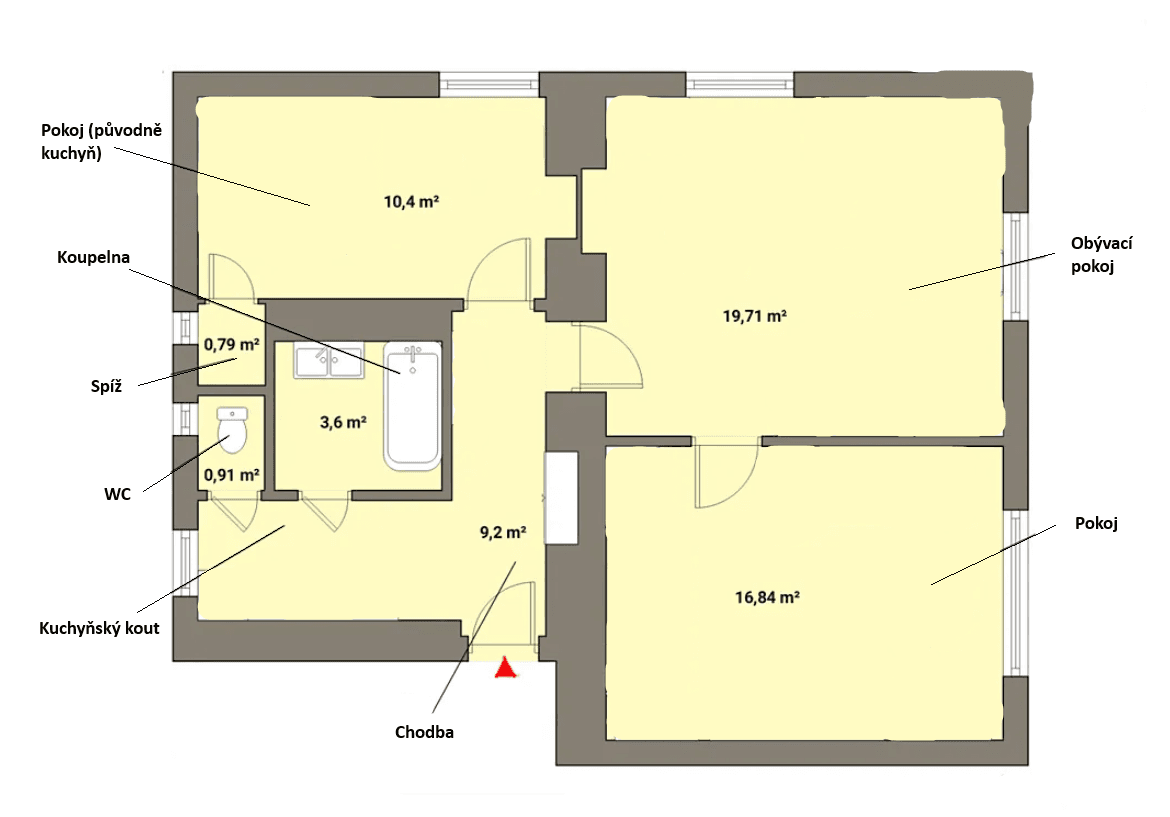 Predaj bytu 3-izbový 61 m², Americká, Mariánské Lázně, Karlovarský kraj Predaj bytu 3-izbový 61 m², Americká, Mariánské Lázně, Karlovarský kraj