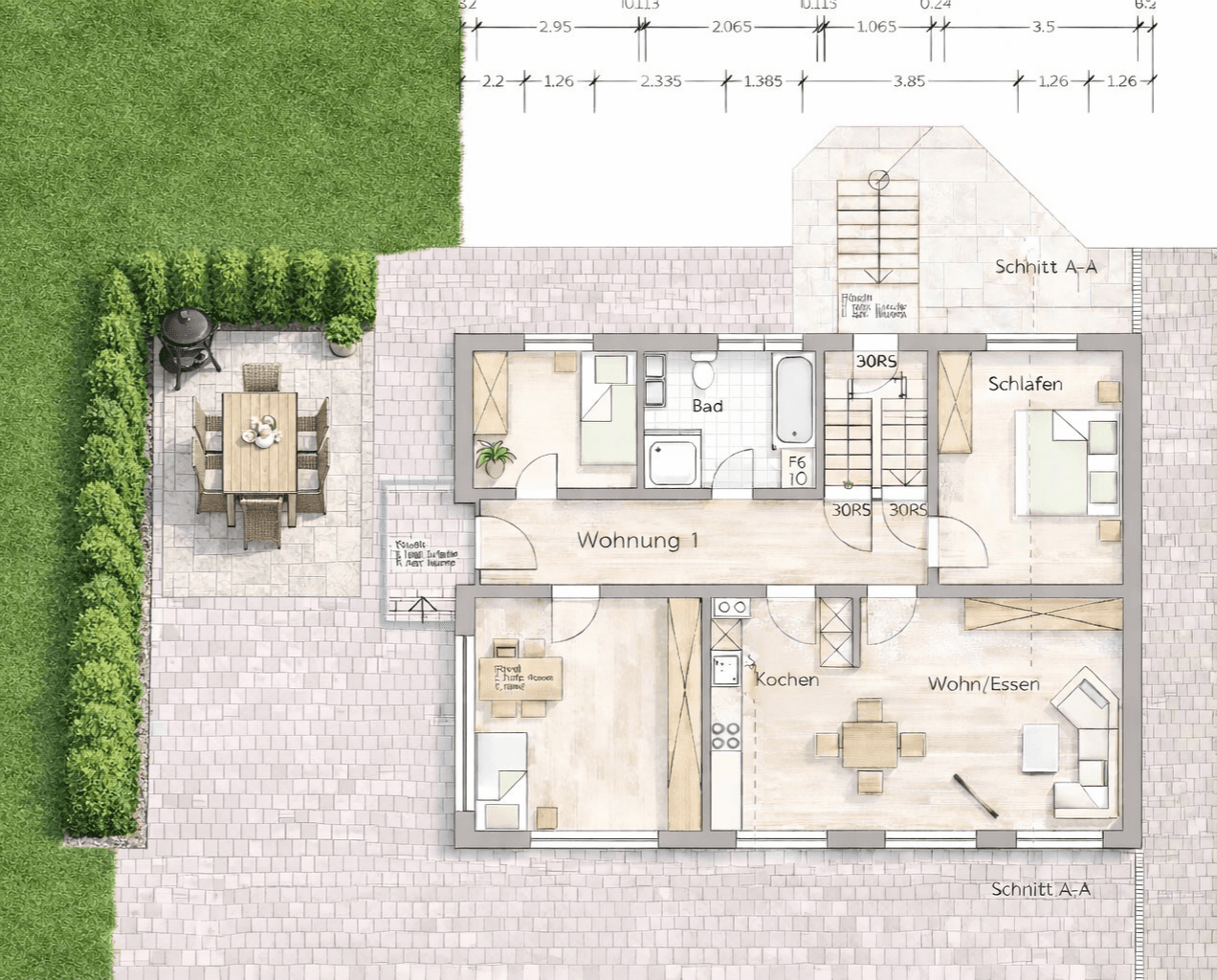 Prenájom bytu 4-izbový 90 m², Bissingen, Bavorsko Prenájom bytu 4-izbový 90 m², Bissingen, Bavorsko