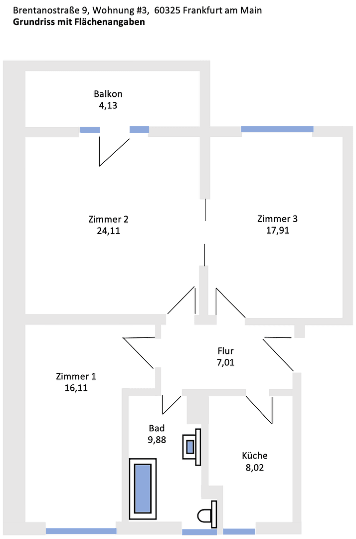 Predaj bytu 3-izbový 85 m², Brentanostraße 7, Frankfurt am Main, Hesensko Predaj bytu 3-izbový 85 m², Brentanostraße 7, Frankfurt am Main, Hesensko