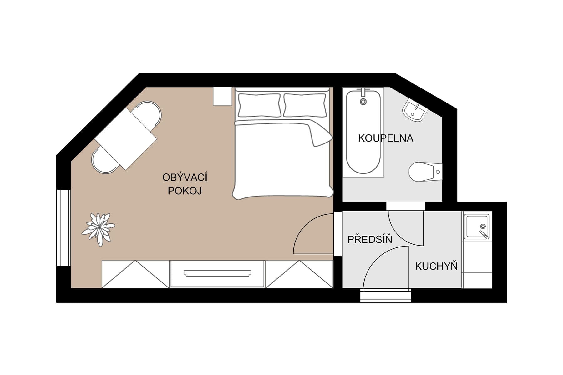 Predaj bytu 1-izbový 25 m², Zelenky-Hajského, Praha, Praha Predaj bytu 1-izbový 25 m², Zelenky-Hajského, Praha, Praha