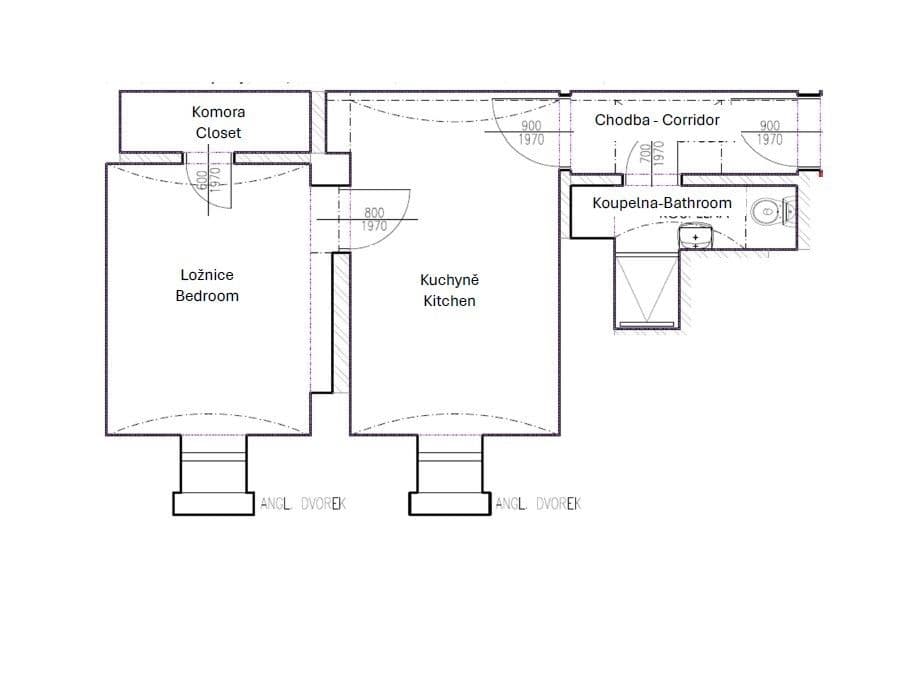 Prenájom bytu 2-izbový 32 m², Heydukova, Praha, Praha Prenájom bytu 2-izbový 32 m², Heydukova, Praha, Praha