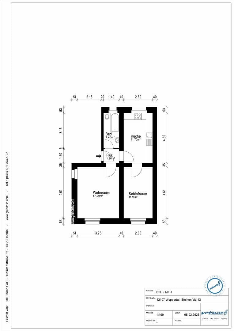 Predaj bytu 2-izbový 48 m², Steinenfeld 13, Wuppertal, Severné Porýnie - Westfálsko Predaj bytu 2-izbový 48 m², Steinenfeld 13, Wuppertal, Severné Porýnie - Westfálsko