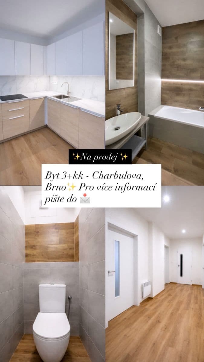 Predaj bytu 3-izbový 71 m², Charbulova, Brno, Jihomoravský kraj Predaj bytu 3-izbový 71 m², Charbulova, Brno, Jihomoravský kraj