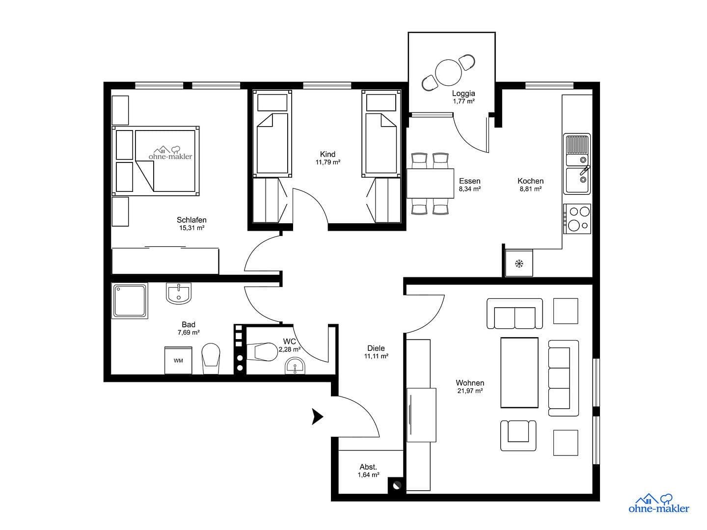 Prenájom bytu 3-izbový 90 m², Straubing, Bavorsko Prenájom bytu 3-izbový 90 m², Straubing, Bavorsko