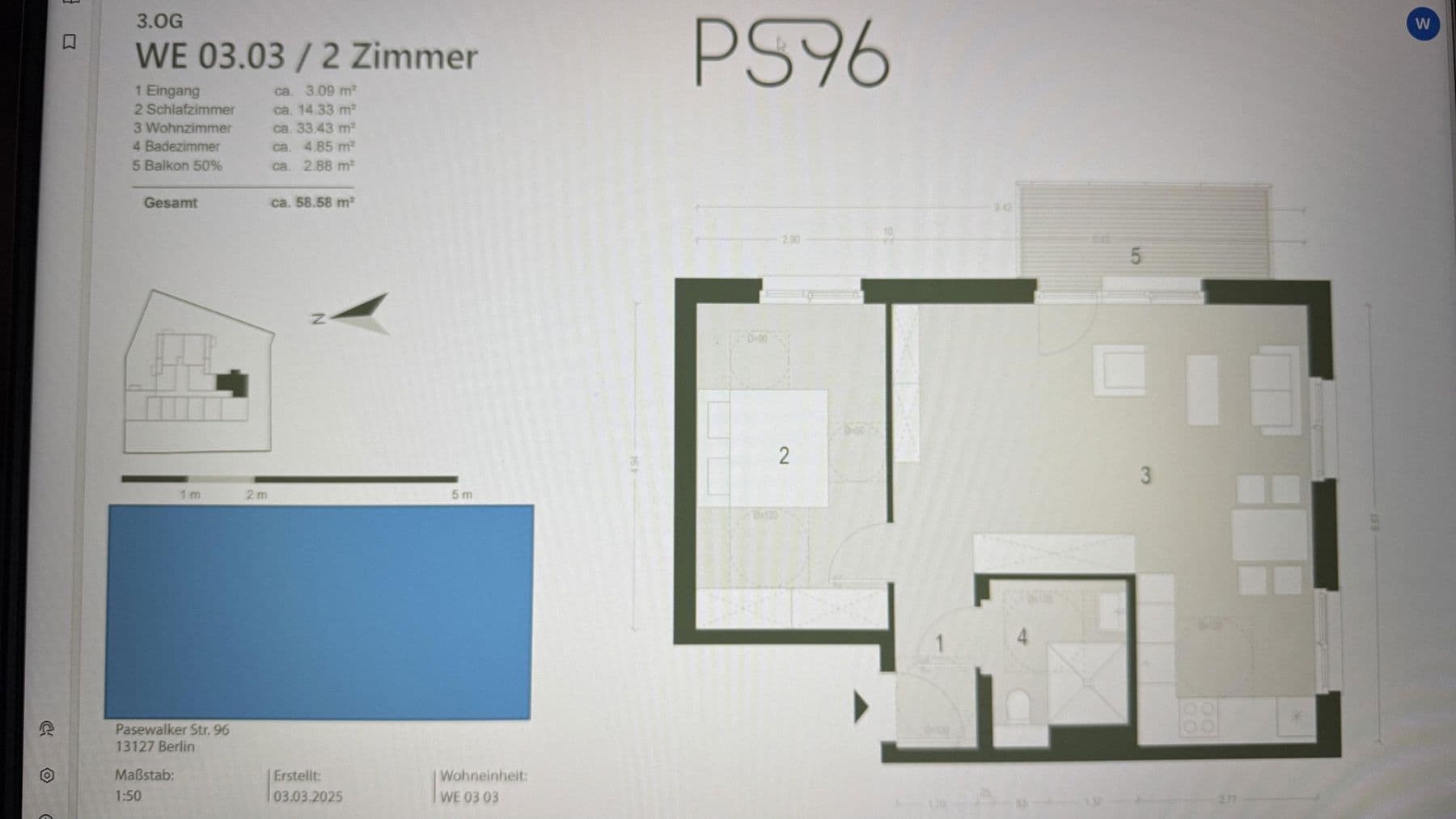 Prenájom bytu 2-izbový 59 m², Pasewalker Straße 96, Berlin, Berlín Prenájom bytu 2-izbový 59 m², Pasewalker Straße 96, Berlin, Berlín
