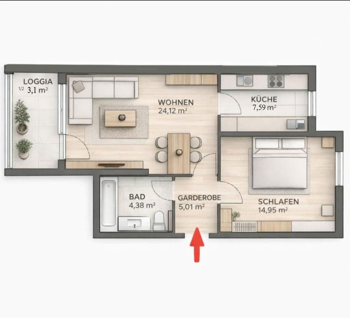 Predaj bytu 2-izbový 59 m², Mittermayrstraße 25, München, Bavorsko Predaj bytu 2-izbový 59 m², Mittermayrstraße 25, München, Bavorsko