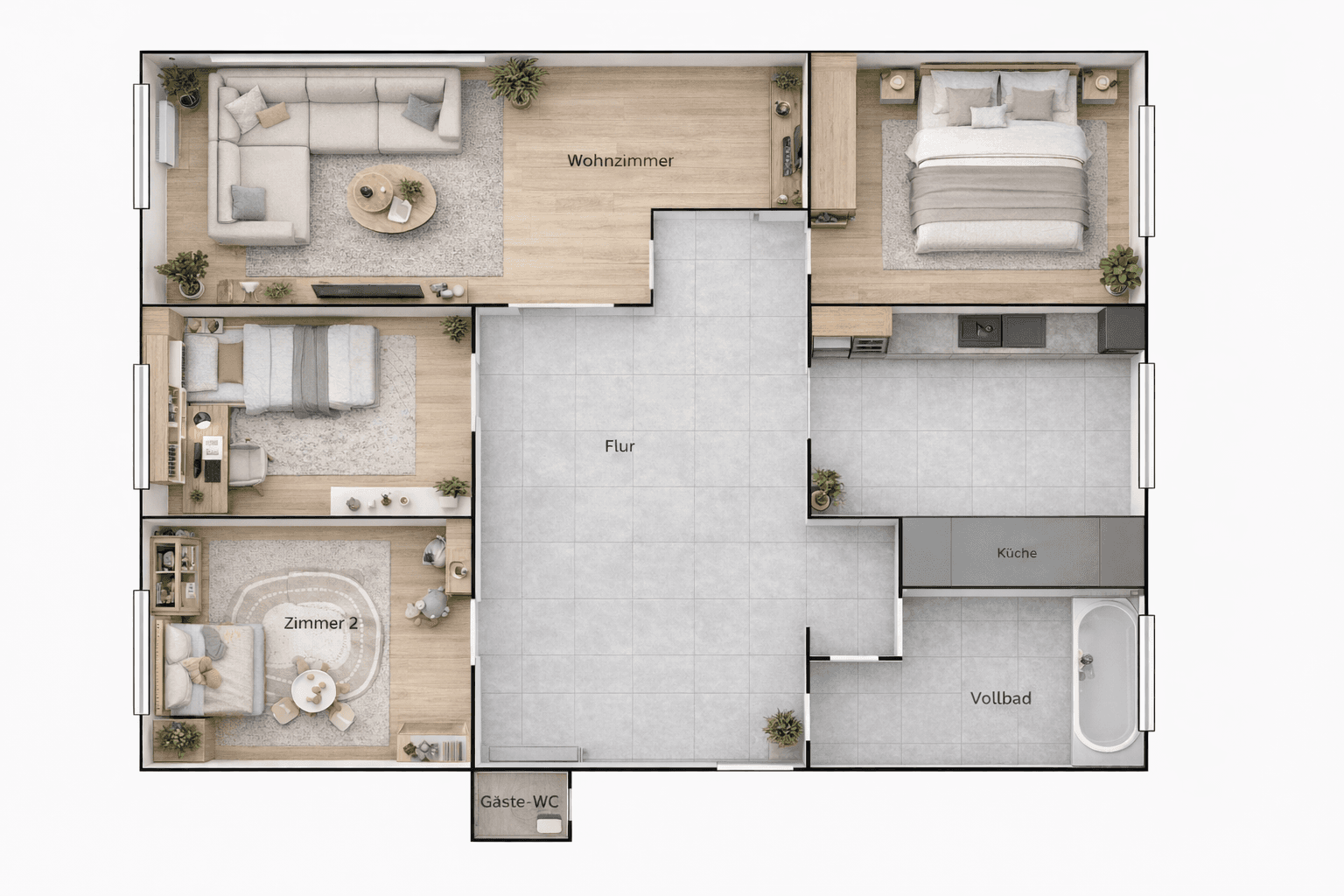 Prenájom bytu 4-izbový 86 m², Nordfeld 3, Celle, Dolné Sasko Prenájom bytu 4-izbový 86 m², Nordfeld 3, Celle, Dolné Sasko