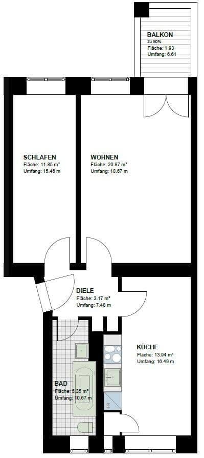 Predaj bytu 2-izbový 58 m², Berlin, Berlín Predaj bytu 2-izbový 58 m², Berlin, Berlín