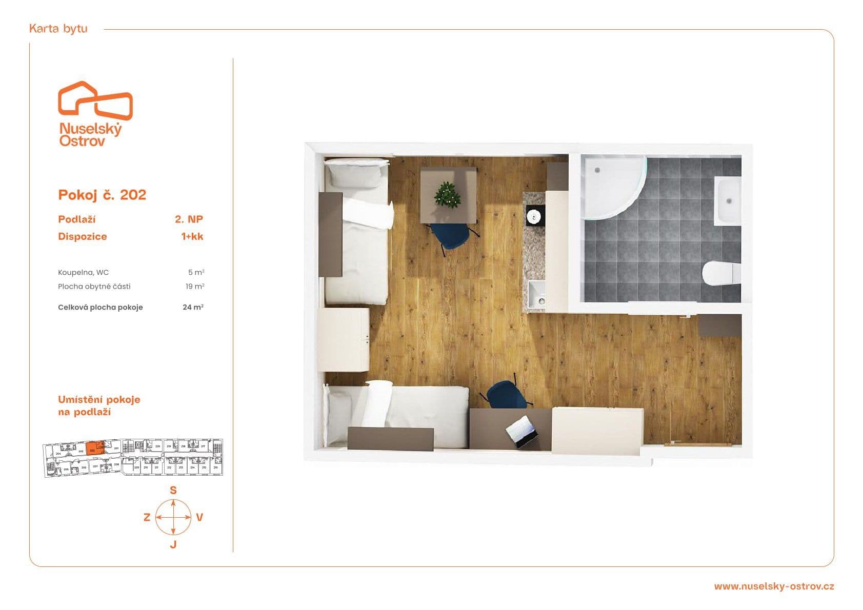 Prenájom bytu 1-izbový 24 m², Na Ostrůvku, Praha, Praha Prenájom bytu 1-izbový 24 m², Na Ostrůvku, Praha, Praha