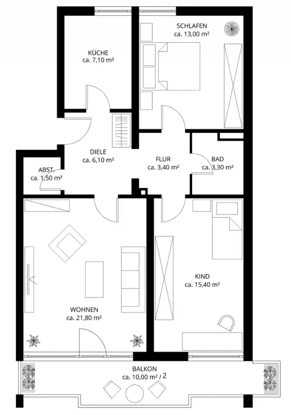 Predaj bytu 3-izbový 78 m², Warthestraße 4, München, Bavorsko Predaj bytu 3-izbový 78 m², Warthestraße 4, München, Bavorsko