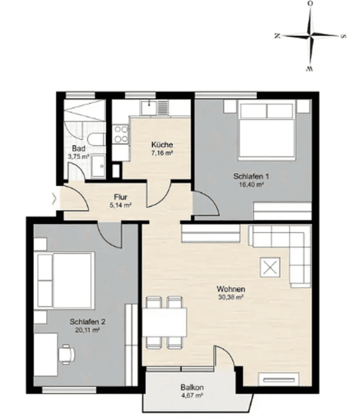 Predaj bytu 3-izbový 88 m², Annastr.48, Langen, Hesensko Predaj bytu 3-izbový 88 m², Annastr.48, Langen, Hesensko