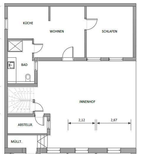 Prenájom bytu 2-izbový 45 m², Käfertaler Strasse 191, Mannheim, Bádensko-Wurttembersko Prenájom bytu 2-izbový 45 m², Käfertaler Strasse 191, Mannheim, Bádensko-Wurttembersko
