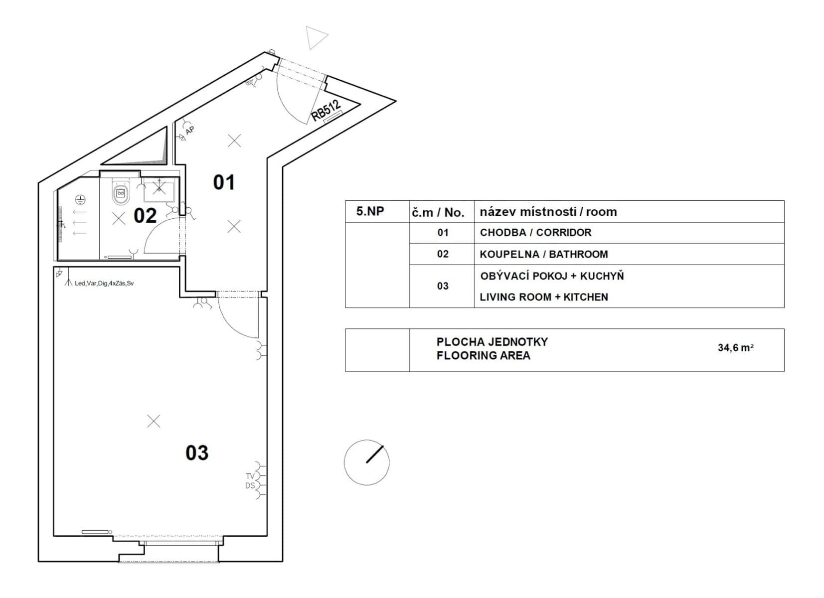 Prenájom bytu 1-izbový 35 m², Krymská, Praha, Praha Prenájom bytu 1-izbový 35 m², Krymská, Praha, Praha