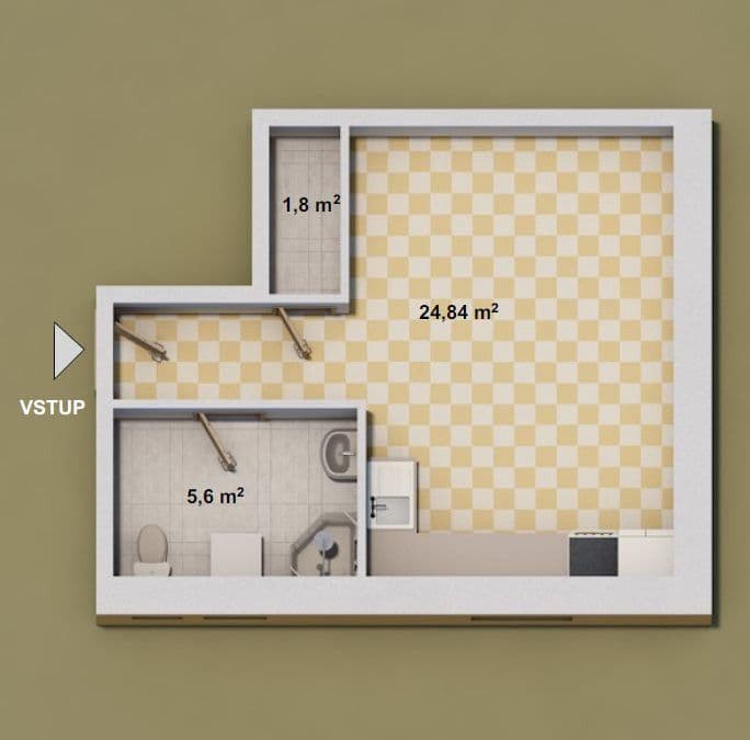 Prenájom bytu 1-izbový 32 m², Dolní Krupá, Kraj Vysočina Prenájom bytu 1-izbový 32 m², Dolní Krupá, Kraj Vysočina