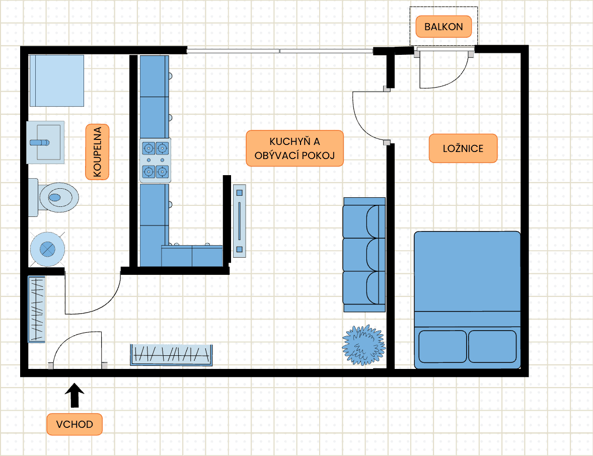 Prenájom bytu 2-izbový 43 m², U Staré plynárny, Praha, Praha Prenájom bytu 2-izbový 43 m², U Staré plynárny, Praha, Praha