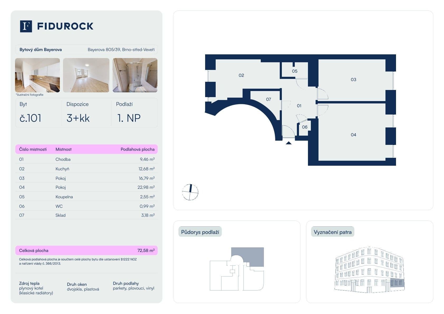 Predaj bytu 3-izbový 73 m², Bayerova, Brno, Jihomoravský kraj Predaj bytu 3-izbový 73 m², Bayerova, Brno, Jihomoravský kraj