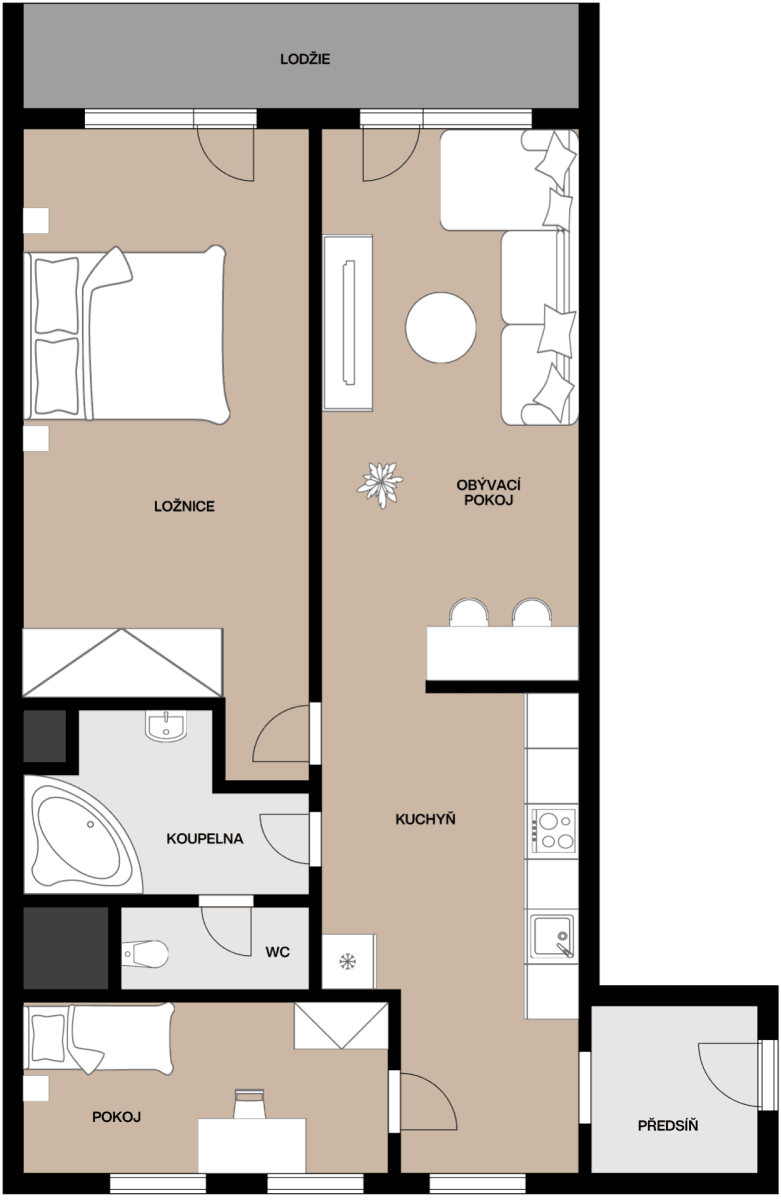 Predaj bytu 3-izbový 67 m², Psárská, Praha, Praha Predaj bytu 3-izbový 67 m², Psárská, Praha, Praha