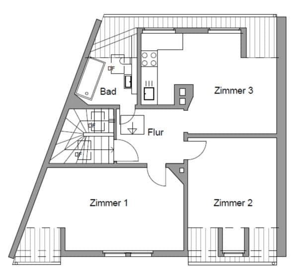 Prenájom bytu 3-izbový 60 m², Bergstraße 23, Bad Vilbel, Hesensko Prenájom bytu 3-izbový 60 m², Bergstraße 23, Bad Vilbel, Hesensko