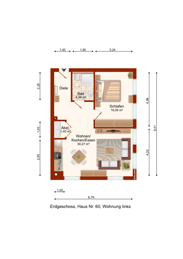 Prenájom bytu 2-izbový 62 m², Alte Landstraße 60, Bergheim, Severné Porýnie - Westfálsko Prenájom bytu 2-izbový 62 m², Alte Landstraße 60, Bergheim, Severné Porýnie - Westfálsko