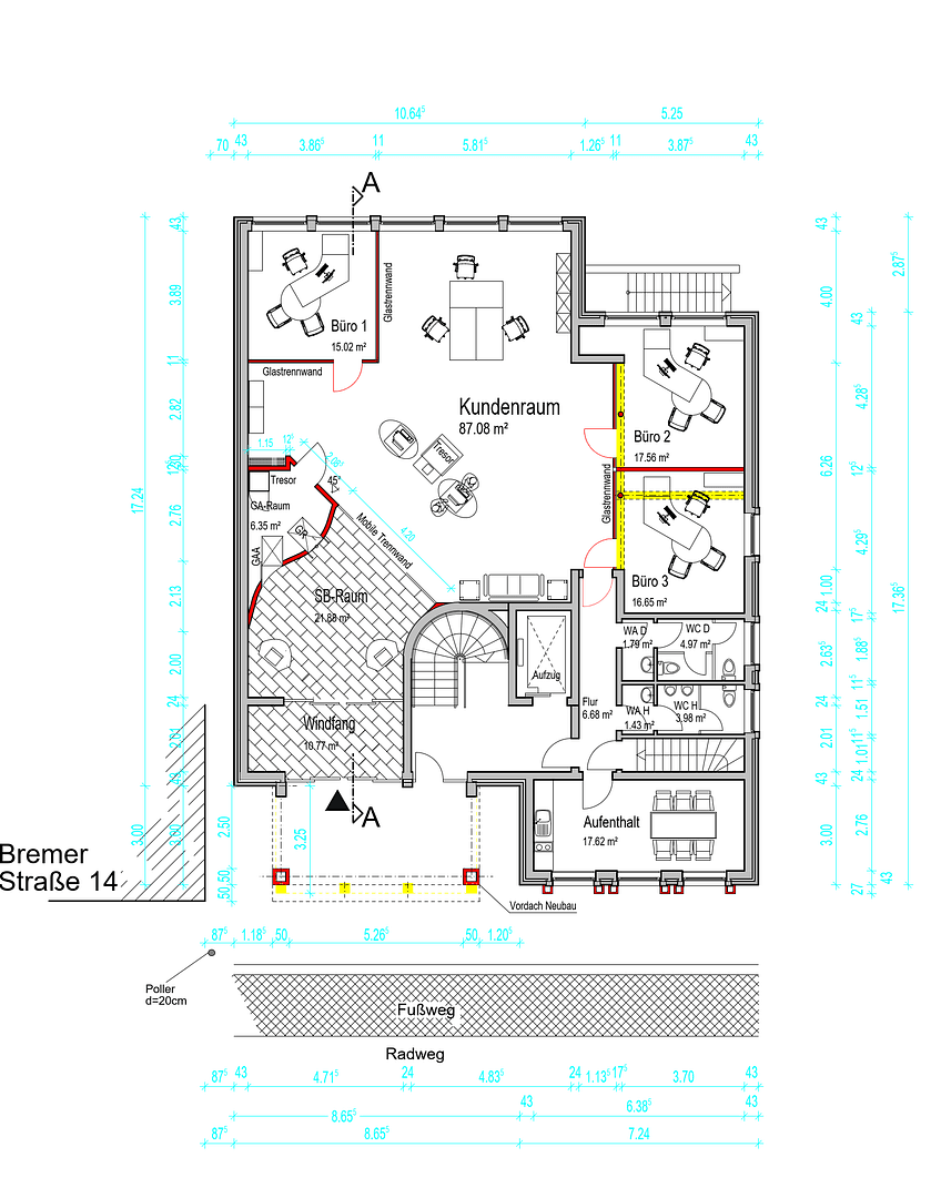 Prenájom kancelárie 236 m², Bremer Str. 12, Oldenburg, Dolné Sasko Prenájom kancelárie 236 m², Bremer Str. 12, Oldenburg, Dolné Sasko