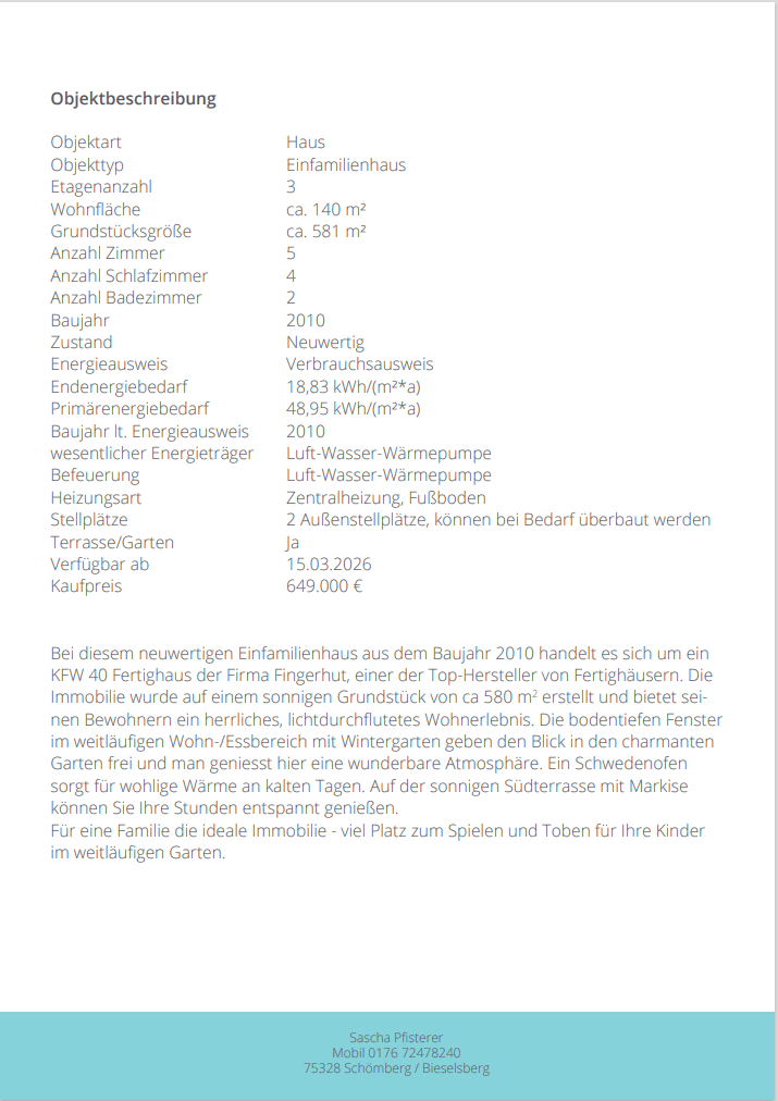 Predaj domu 140 m², pozemek 581 m², Schömberg, Bádensko-Wurttembersko Predaj domu 140 m², pozemek 581 m², Schömberg, Bádensko-Wurttembersko