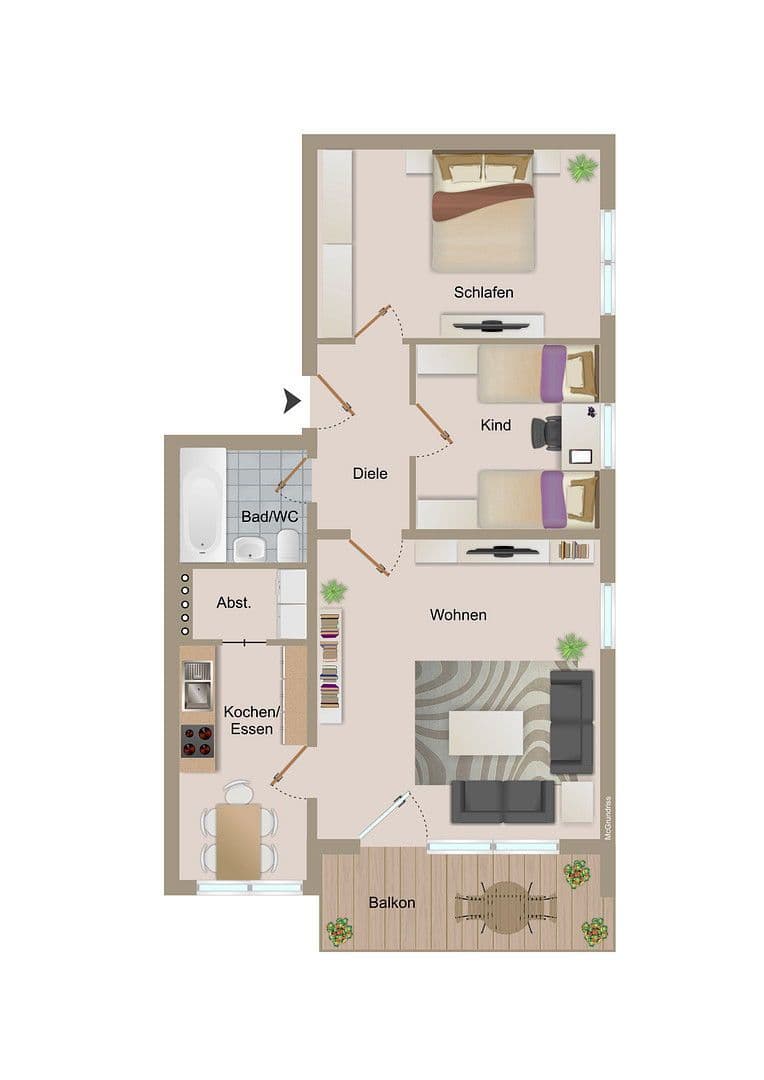 Prenájom bytu 3-izbový 75 m², Glaserweg 10, Hemau, Bavorsko Prenájom bytu 3-izbový 75 m², Glaserweg 10, Hemau, Bavorsko