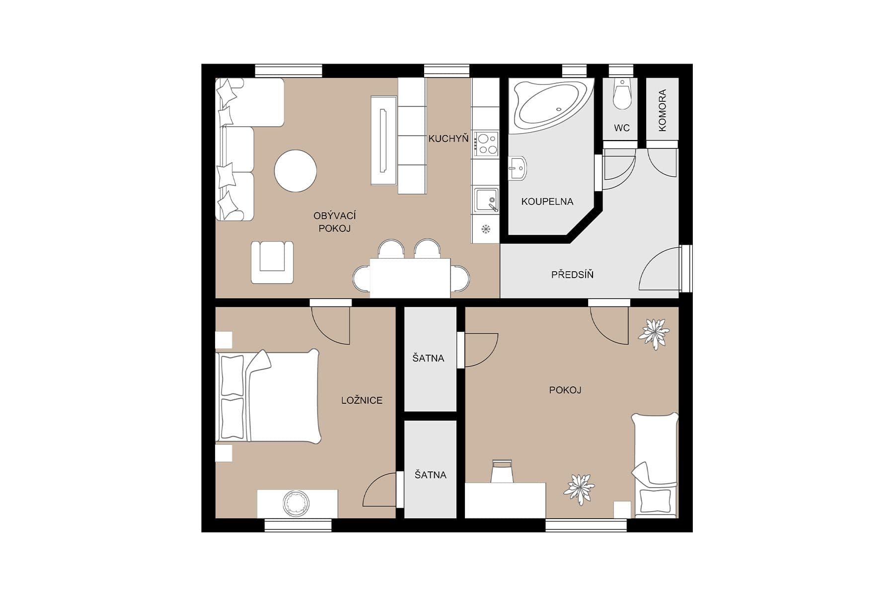 Predaj bytu 3-izbový 72 m², U Školky, , Praha Predaj bytu 3-izbový 72 m², U Školky, , Praha