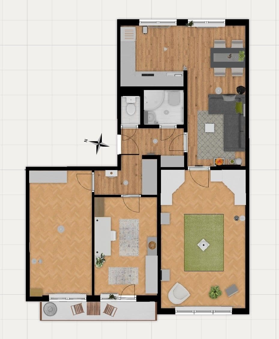 Prenájom bytu 4-izbový 75 m², Nad Olšinami, Praha, Praha Prenájom bytu 4-izbový 75 m², Nad Olšinami, Praha, Praha