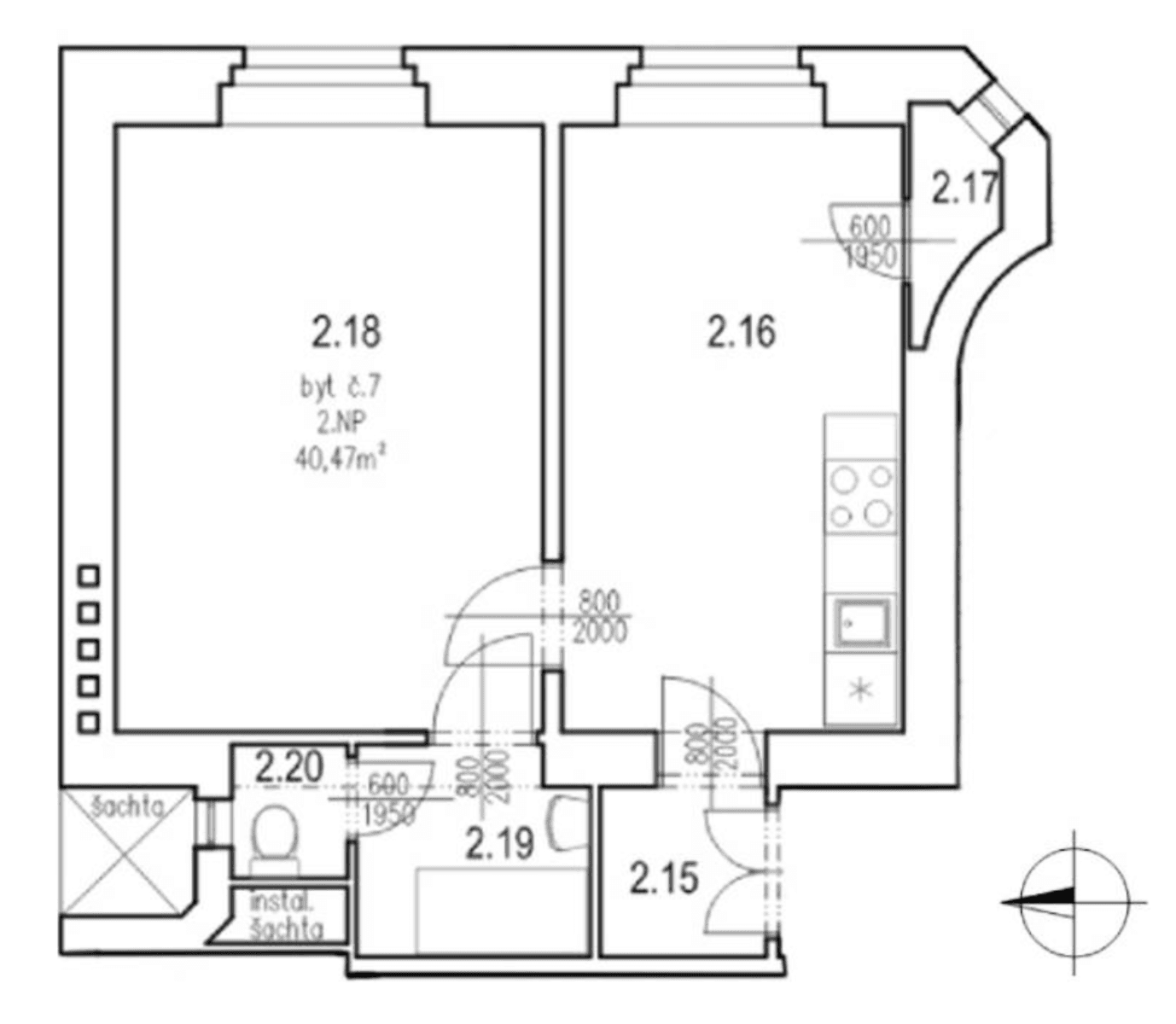 Prenájom bytu 2-izbový 40 m², Brožíkova, Praha, Praha Prenájom bytu 2-izbový 40 m², Brožíkova, Praha, Praha