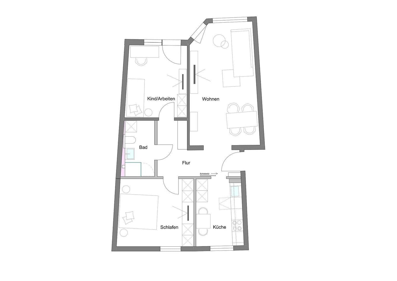 Prenájom bytu 3-izbový 71 m², Jaupstr. 1-13, Darmstadt, Hesensko Prenájom bytu 3-izbový 71 m², Jaupstr. 1-13, Darmstadt, Hesensko