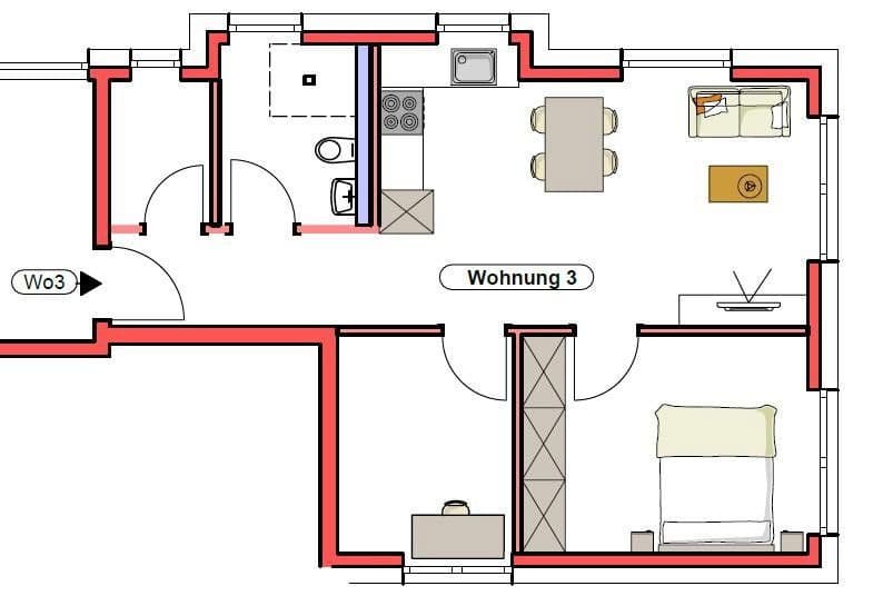 Prenájom bytu 3-izbový 53 m², Vogesenstr. 30, Kehl, Bádensko-Wurttembersko Prenájom bytu 3-izbový 53 m², Vogesenstr. 30, Kehl, Bádensko-Wurttembersko