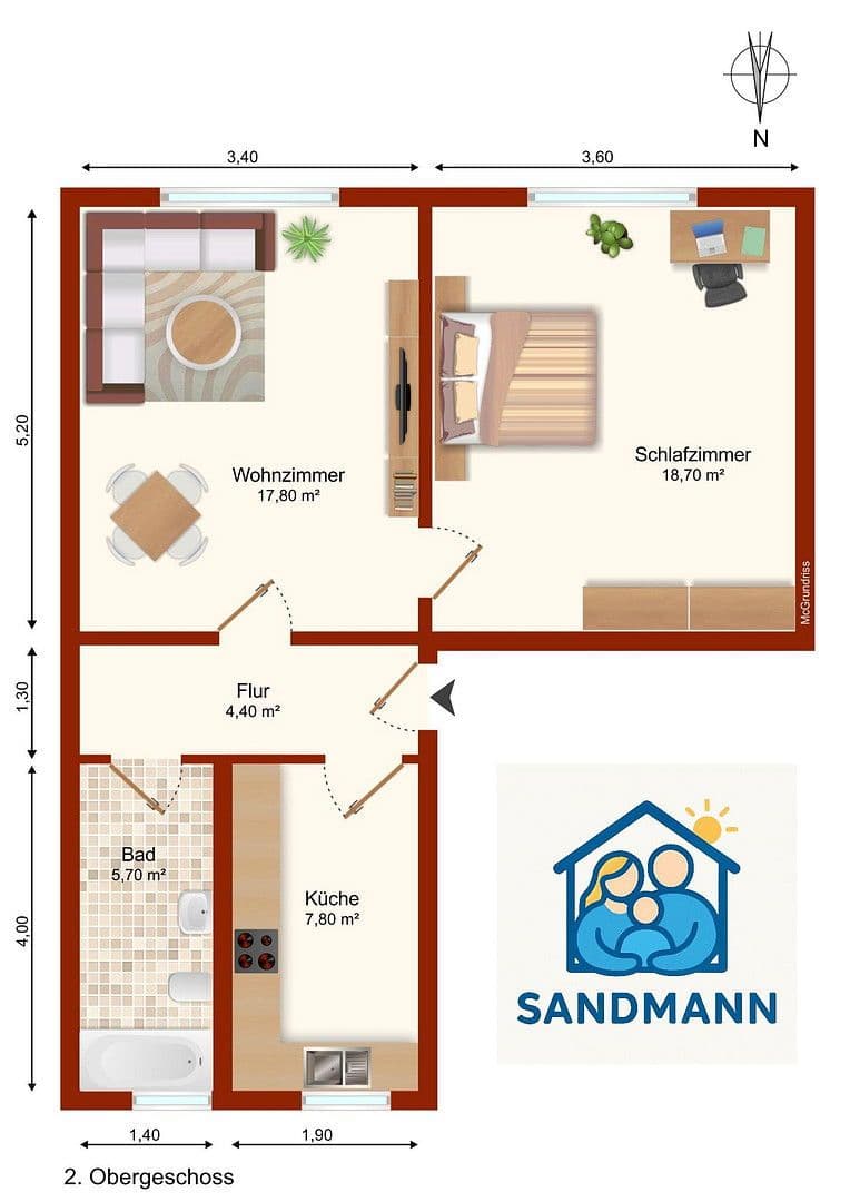 Prenájom bytu 3-izbový 63 m², An der Kleinbahn 24, Nossen, Sasko Prenájom bytu 3-izbový 63 m², An der Kleinbahn 24, Nossen, Sasko