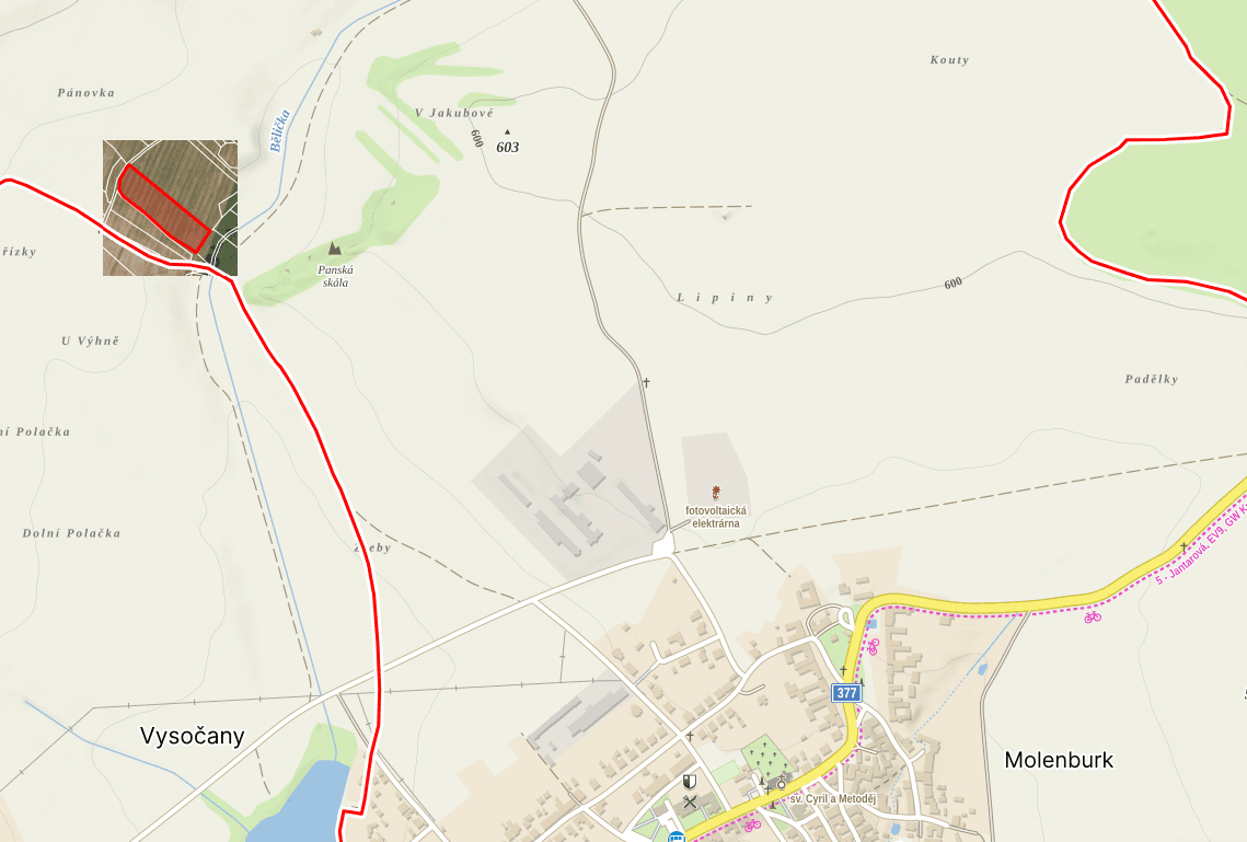 Predaj pozemku 5.755 m², Vysočany, Jihomoravský kraj Predaj pozemku 5.755 m², Vysočany, Jihomoravský kraj