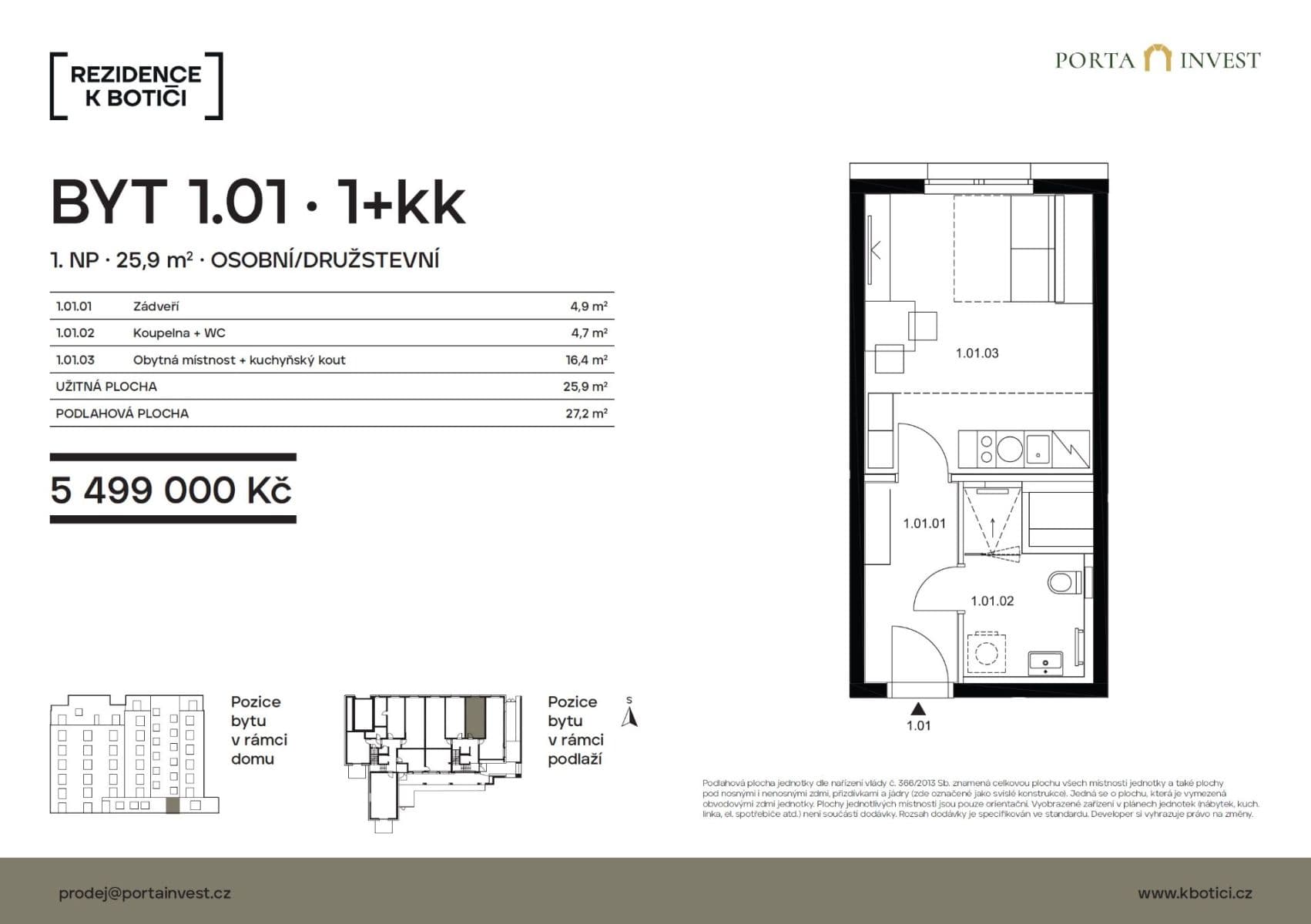 Predaj bytu 1-izbový 27 m², K Botiči, Praha, Praha Predaj bytu 1-izbový 27 m², K Botiči, Praha, Praha