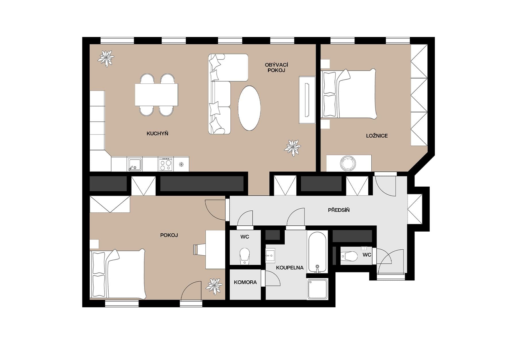 Predaj bytu 3-izbový 115 m², Pod Kotlaskou, Praha, Praha Predaj bytu 3-izbový 115 m², Pod Kotlaskou, Praha, Praha