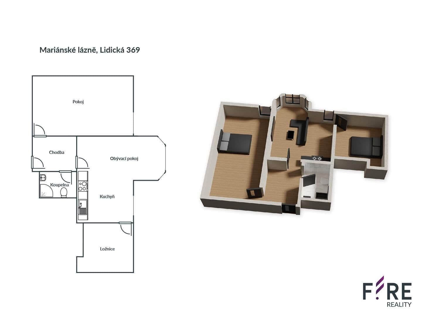 Predaj bytu 3-izbový 55 m², Lidická, Mariánské Lázně, Karlovarský kraj Predaj bytu 3-izbový 55 m², Lidická, Mariánské Lázně, Karlovarský kraj