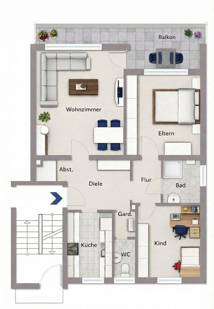 Predaj bytu 3-izbový 78 m², Adam-Krafft-Str. 7e, Bamberg, Bavorsko Predaj bytu 3-izbový 78 m², Adam-Krafft-Str. 7e, Bamberg, Bavorsko