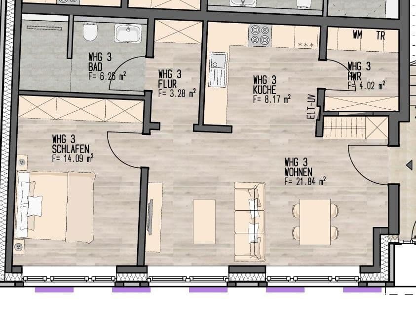 Prenájom bytu 3-izbový 42 m², Ledebourstraße 2-3, Diepholz, Dolné Sasko Prenájom bytu 3-izbový 42 m², Ledebourstraße 2-3, Diepholz, Dolné Sasko