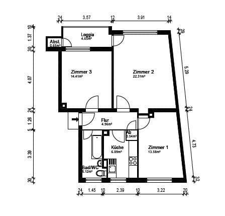 Prenájom bytu 3-izbový 70 m², Heinrich-Seliger-Straße 24, Frankfurt, Hesensko Prenájom bytu 3-izbový 70 m², Heinrich-Seliger-Straße 24, Frankfurt, Hesensko