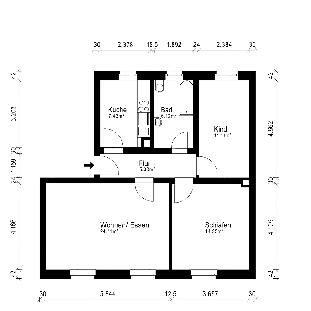 Prenájom bytu 3-izbový 71 m², Siebenkeesstraße 20, Nürnberg, Bavorsko Prenájom bytu 3-izbový 71 m², Siebenkeesstraße 20, Nürnberg, Bavorsko