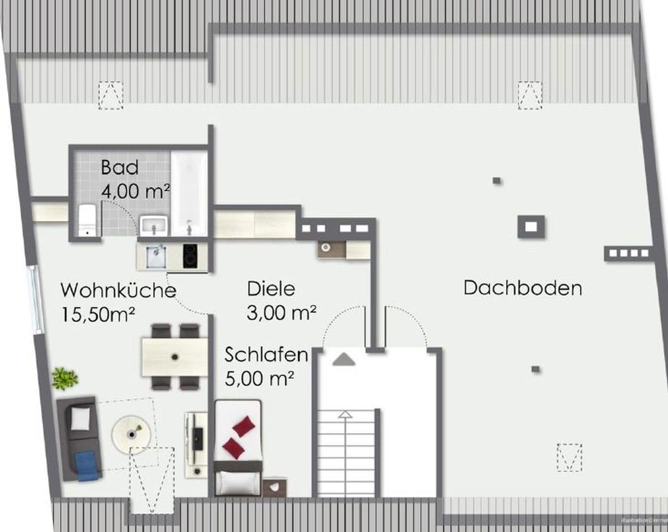 Prenájom bytu 1-izbový 28 m², Paradestr. 33, Wuppertal, Severné Porýnie - Westfálsko Prenájom bytu 1-izbový 28 m², Paradestr. 33, Wuppertal, Severné Porýnie - Westfálsko