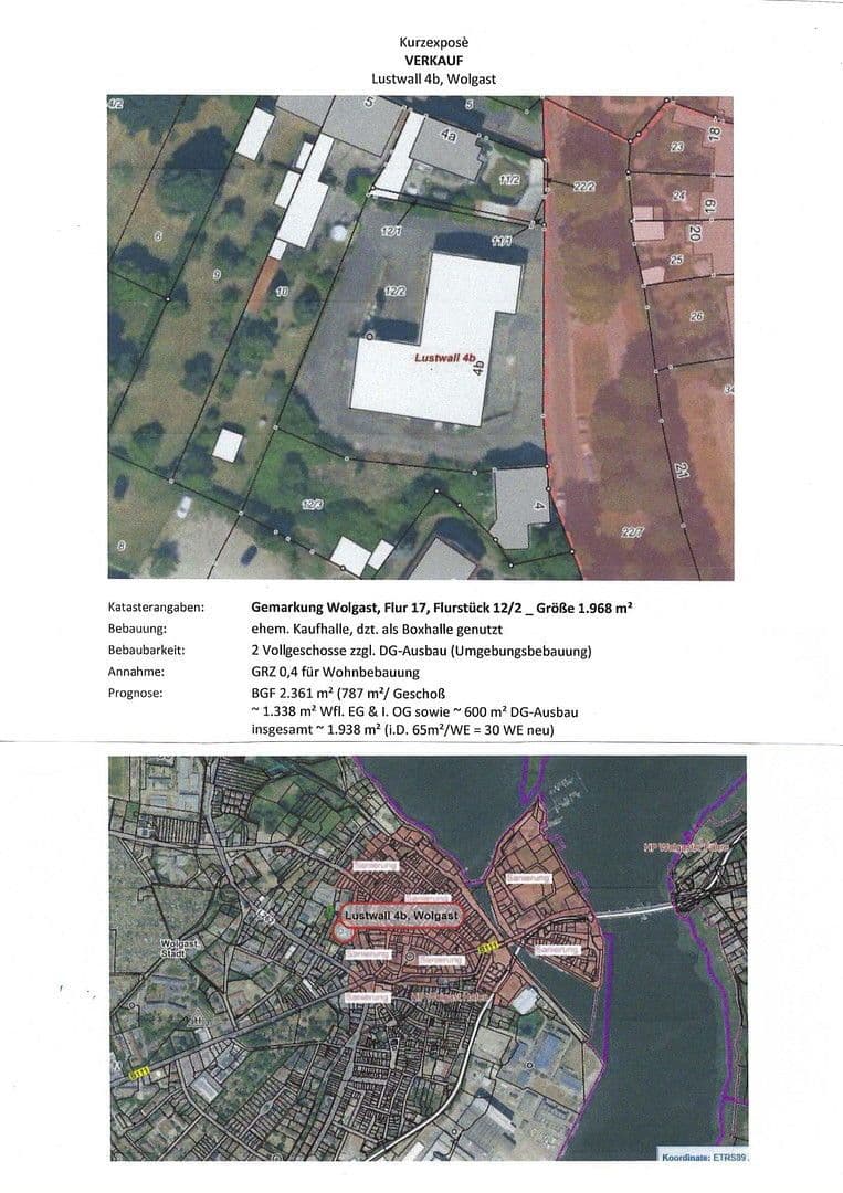 Predaj nebytového priestoru 1.968 m², Am Lustwall 4b, Wolgast, Meklenbursko-Predpomoransko Predaj nebytového priestoru 1.968 m², Am Lustwall 4b, Wolgast, Meklenbursko-Predpomoransko