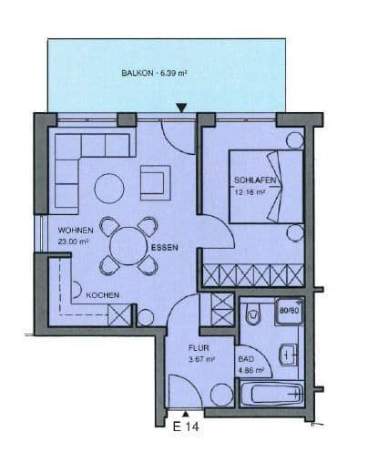 Prenájom bytu 2-izbový 51 m², Idstein, Hesensko Prenájom bytu 2-izbový 51 m², Idstein, Hesensko