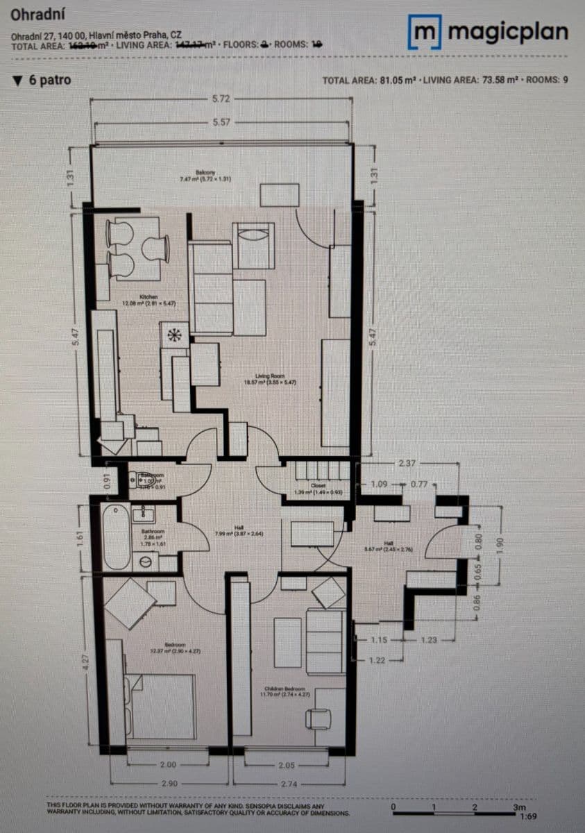 Predaj bytu 3-izbový 81 m², Ohradní, Praha, Praha Predaj bytu 3-izbový 81 m², Ohradní, Praha, Praha